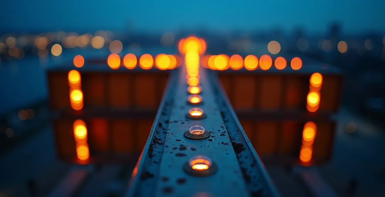 La croix du Mont Royal illuminée surplombant la ville de nuit