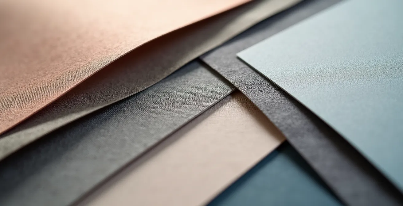 Vue macro d'éléments visuels harmonisés représentant une identité numérique cohérente