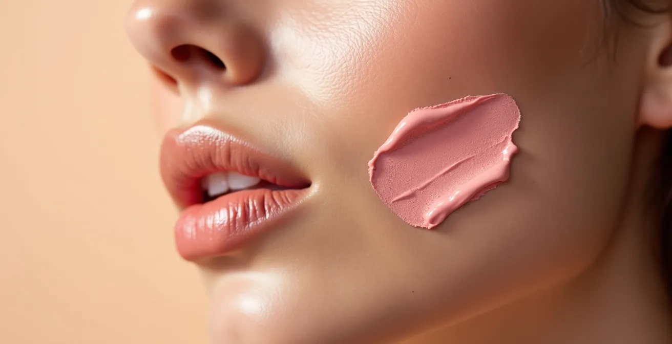 Application de fard crème pour un contouring naturel sur une peau montréalaise